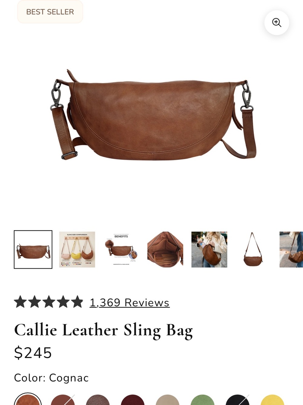latico Cognac Leather Crossbody Sling